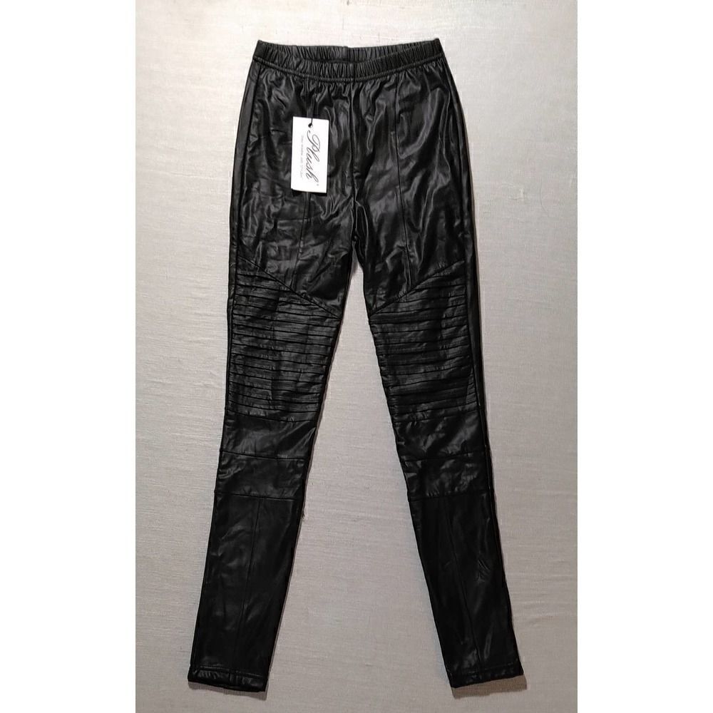 NWT REVOLVE PLUSH APPAREL XS FAUX LEATHER MOTO LEGGINGS WOMENS